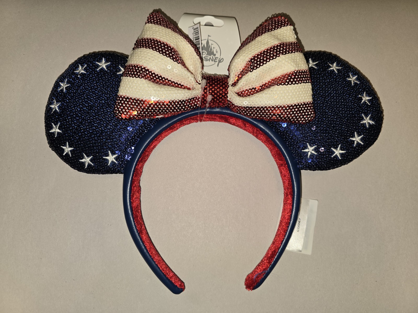 Disney Parks 2026 Americana America Stars & Stripes Sequin Minnie Ear Headband