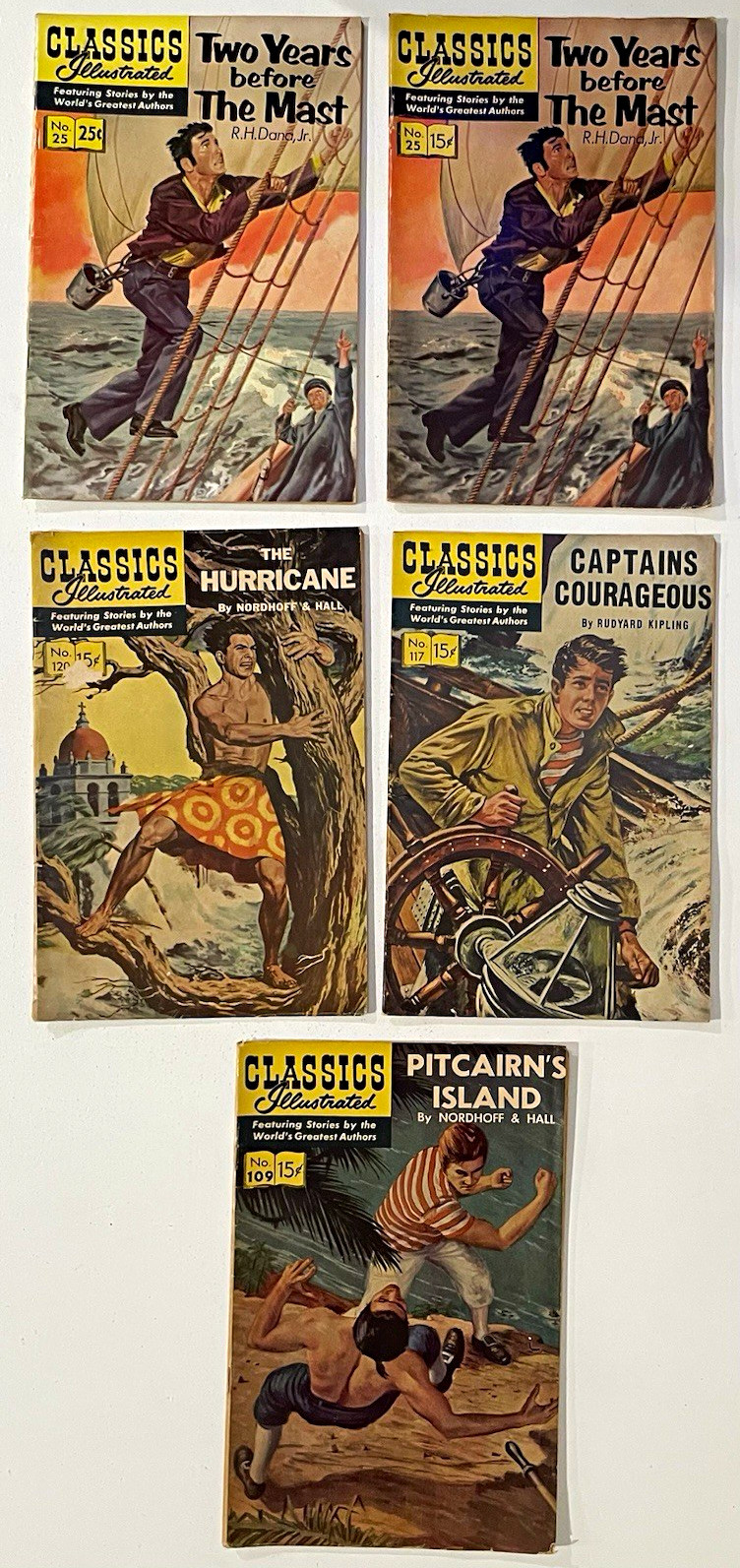Classics Illustrated Adventure Comic Lot #25 #109 #117 #120 VG Reader Set