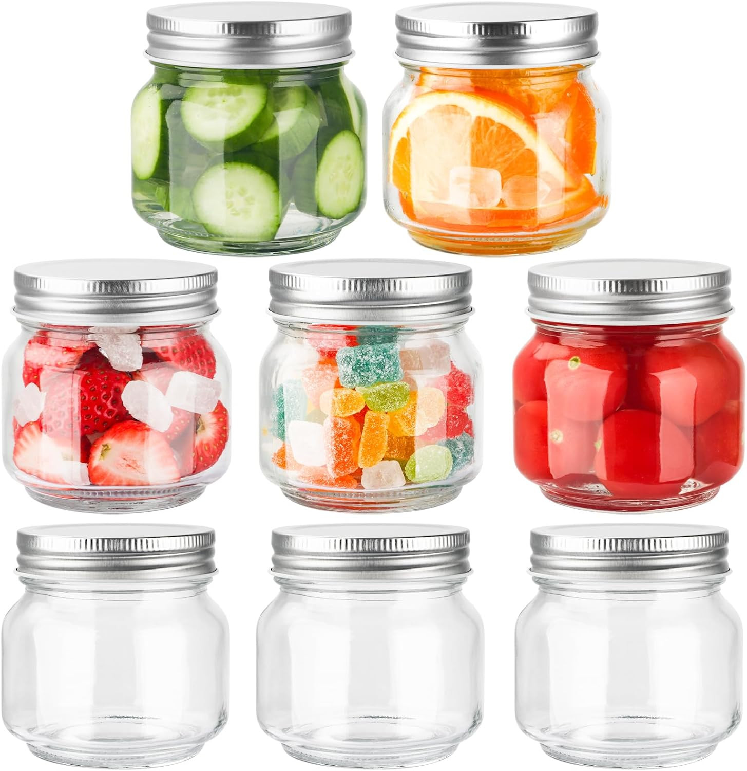 GUEQUITLEX Glass Mason Jars With Lids Genuine Preserve Jar 8oz, Canning Jars for
