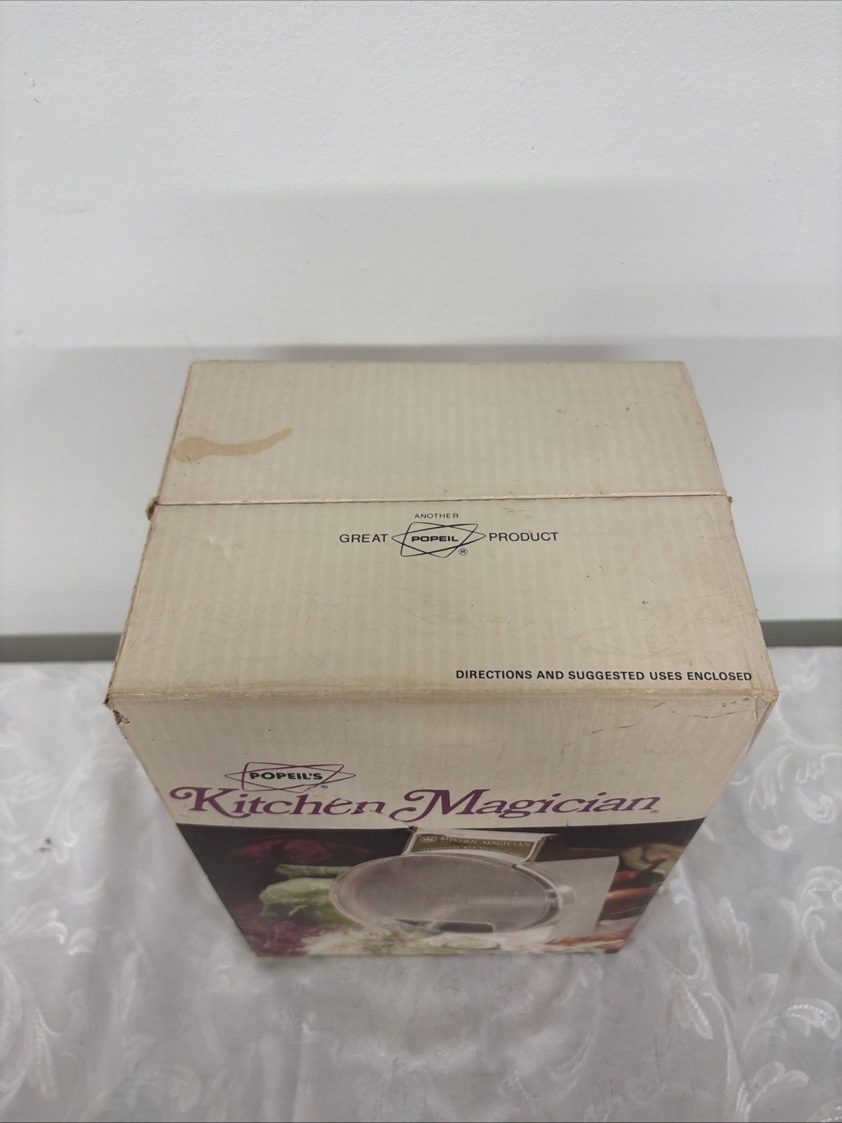 Vtg 1970 Popeil’s Kitchen Magician Food Cutter Slicer Shredder w/Original Box