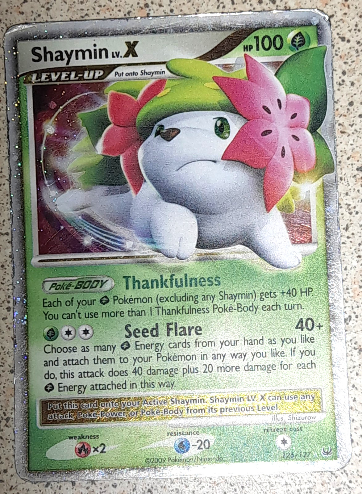 Shaymin LV.X Land Forme 126/127 Platinum Holo Rare Pokemon Card