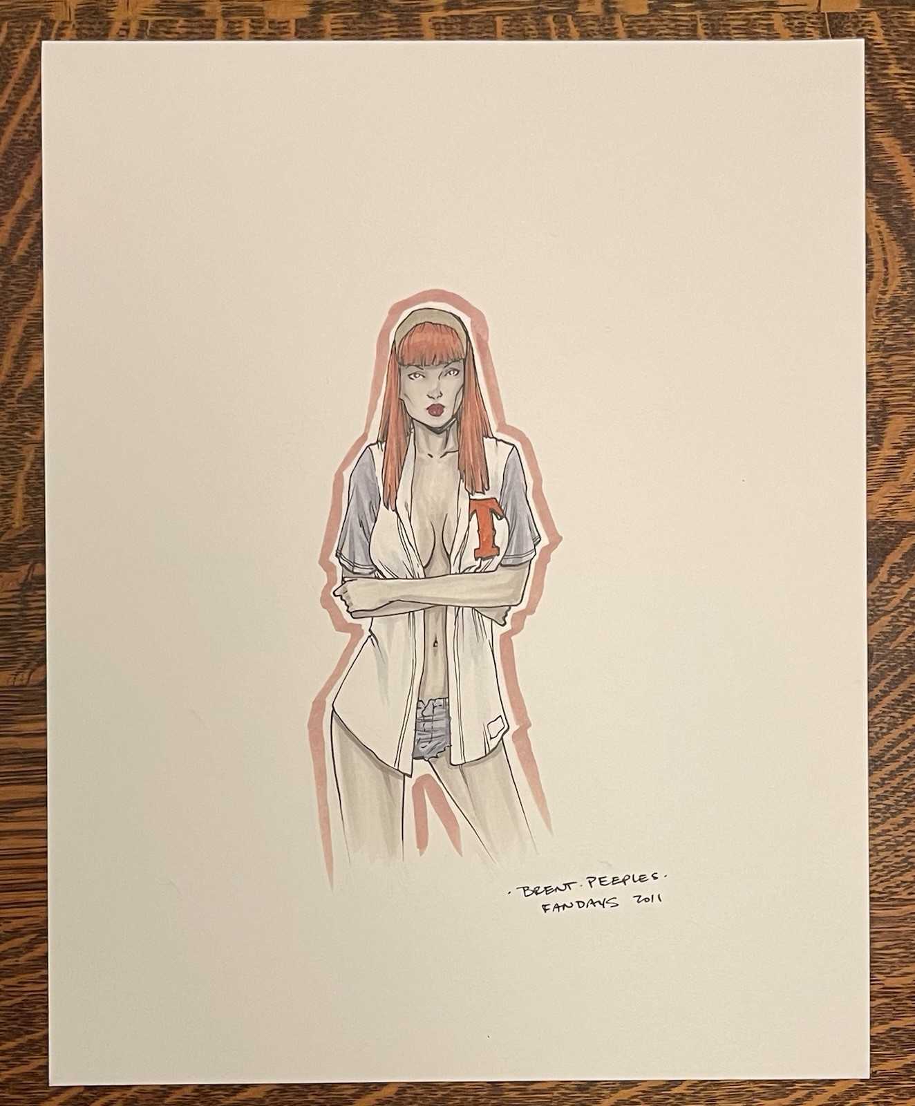 ORIGINAL ART~ BRENT PEEPLES~ 11X14″ HAND DRAWN & AUTOGRAPHED~ FAN DAYS TX~ 2015