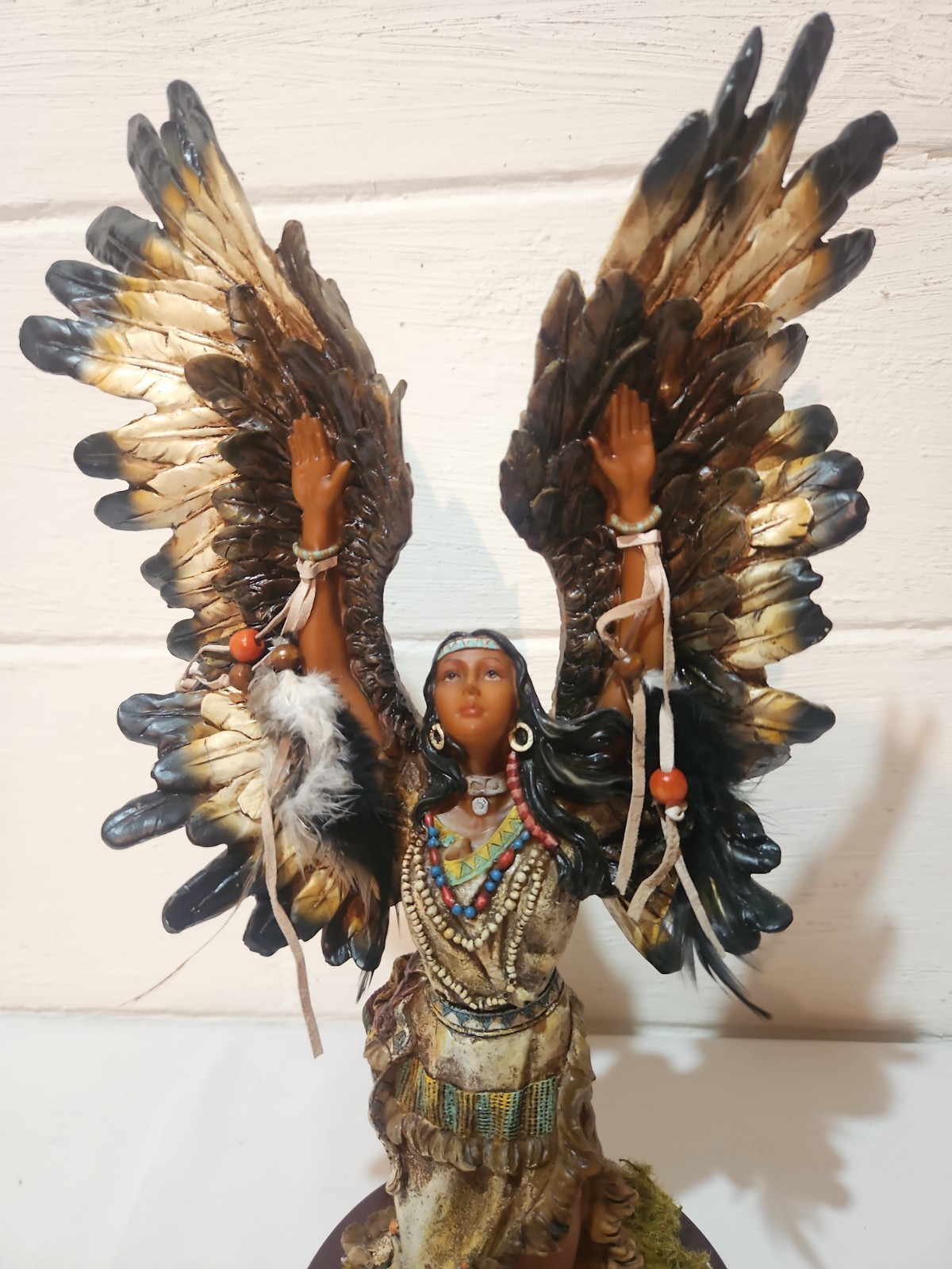 Native American Eagle Winged Princess Statue Figure Indian 16”