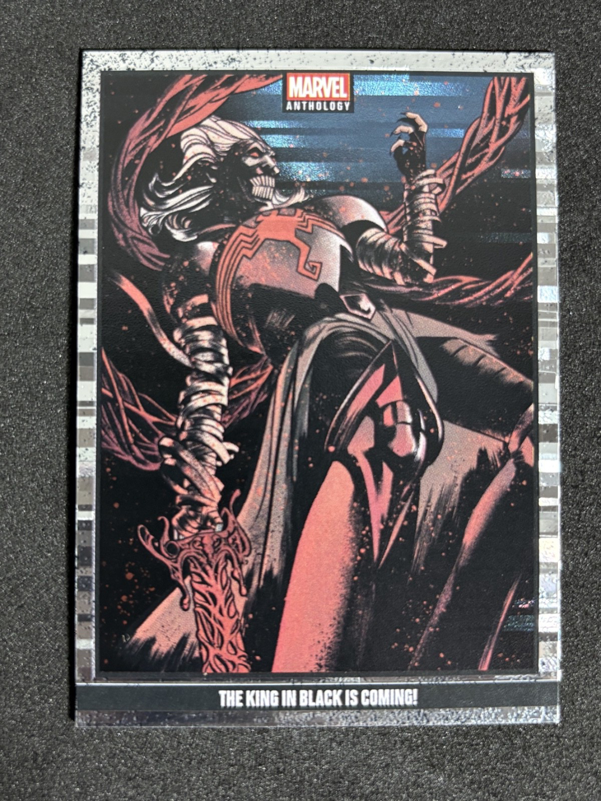 2025 Panini Marvel Anthology Mirror Holo #94 The King In Black Is Coming 37/50
