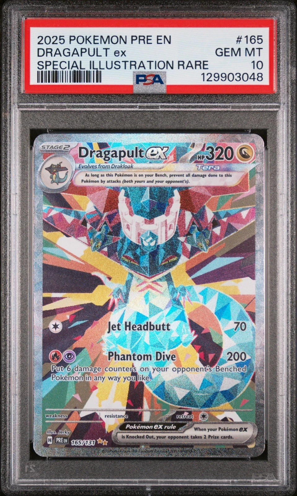 Pokemon Prismatic Evolution Dragapult Ex SIR 165/131 PSA 10