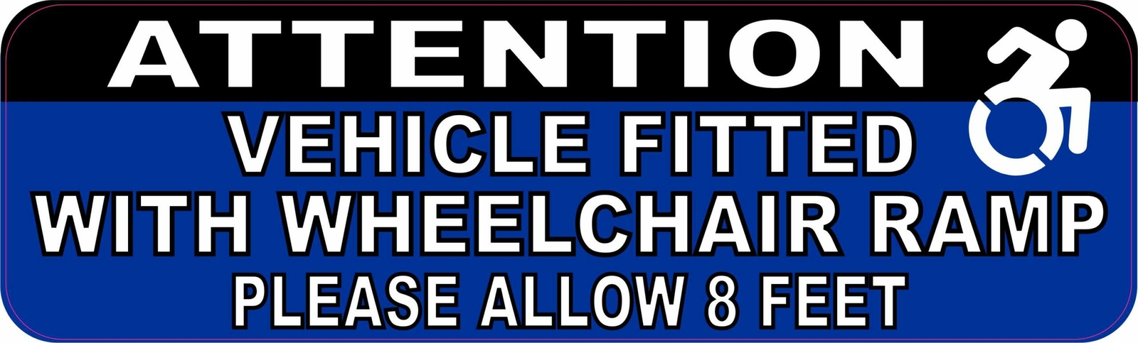 10in x 3in Vehicle Fitted With Wheelchair Ramp Vinyl Sticker Car Bumper Decal