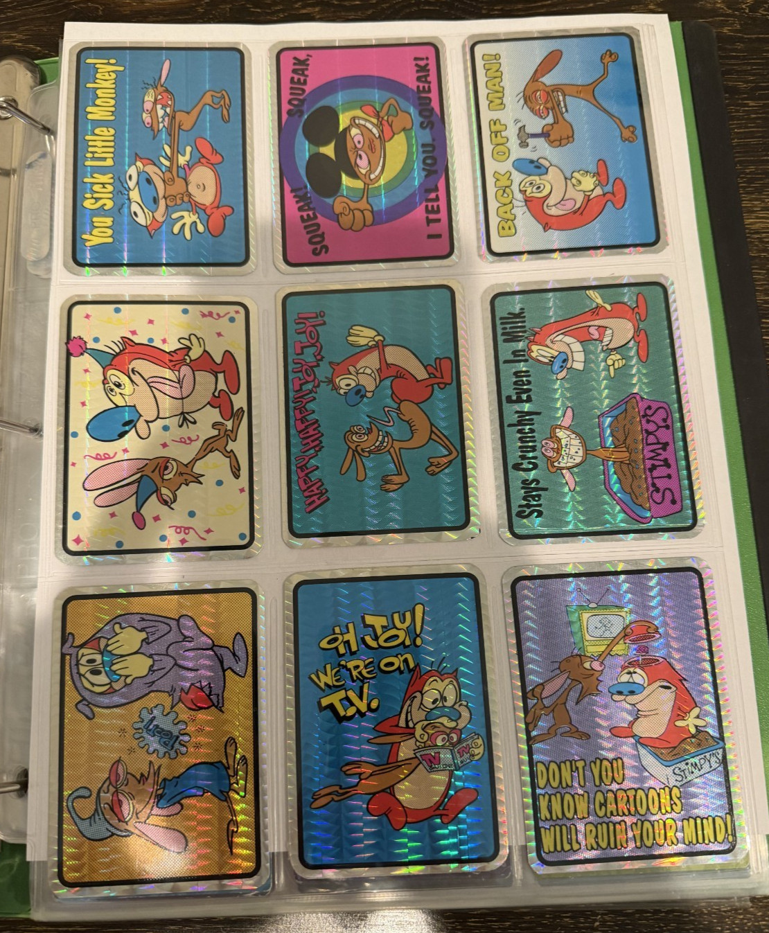 Vintage (9)Ren & Stimpy Prism Vending Machine Stickers-1993 NICKELODEON