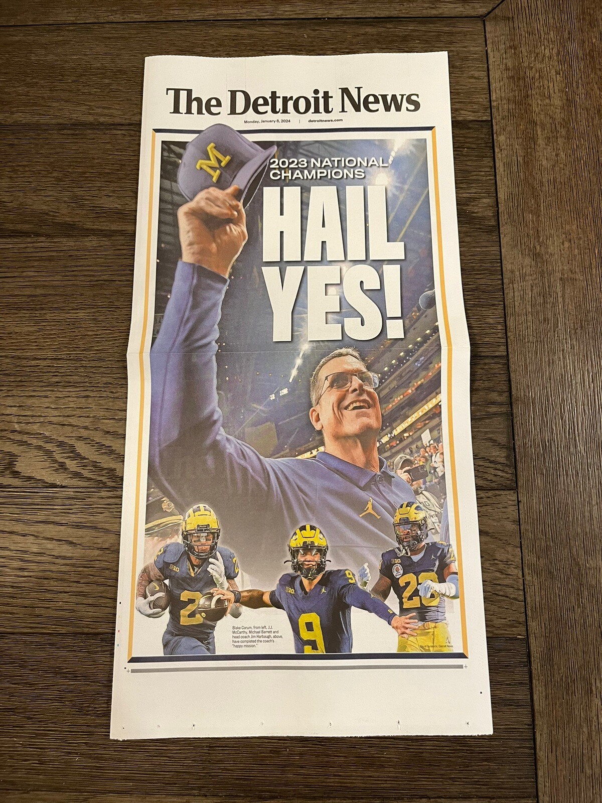 Michigan National Champions Newspaper Hail Yes Detroit News Special Edition 24