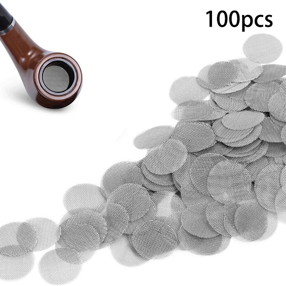 100Pcs Smoking Pipe Filter Screens Round Filters Stainless Steel Mesh for Gifts