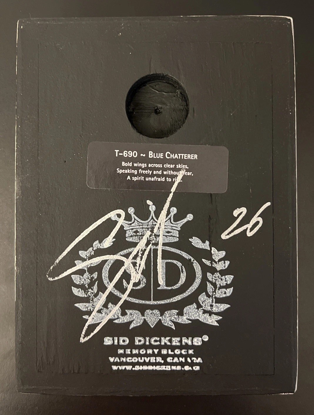 Sid Dickens Memory Block T-690 Blue Chatterer 2026 Summer 1st Edition ~ Signed