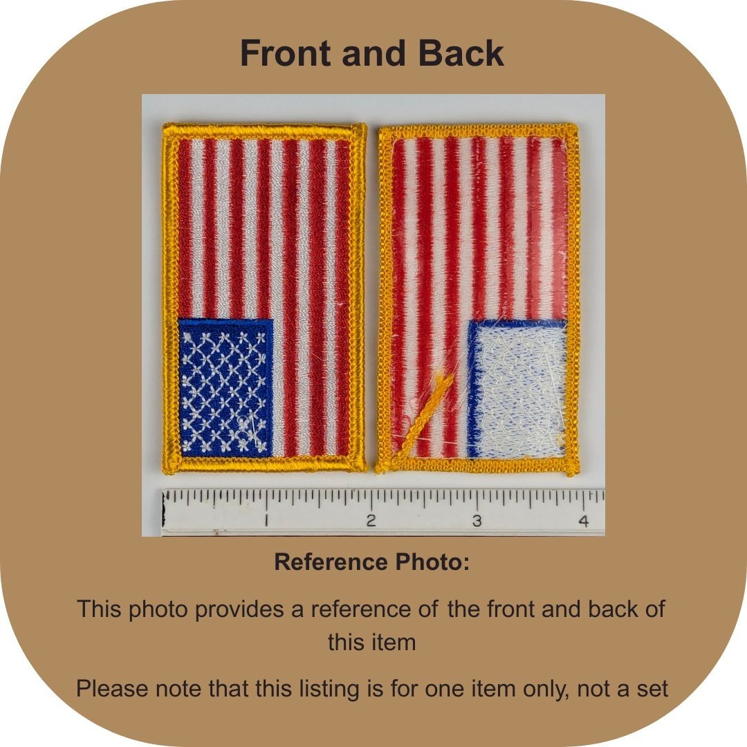 American Flag Patch – Full Color Sew-On Patch – Gold Border