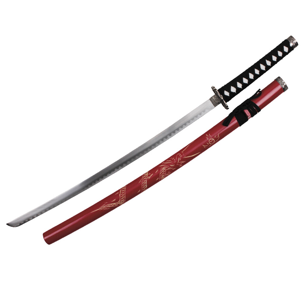 40″ Training Practice Display JAPANESE DRAGON KATANA SWORD w/Tsuba & Scabbard