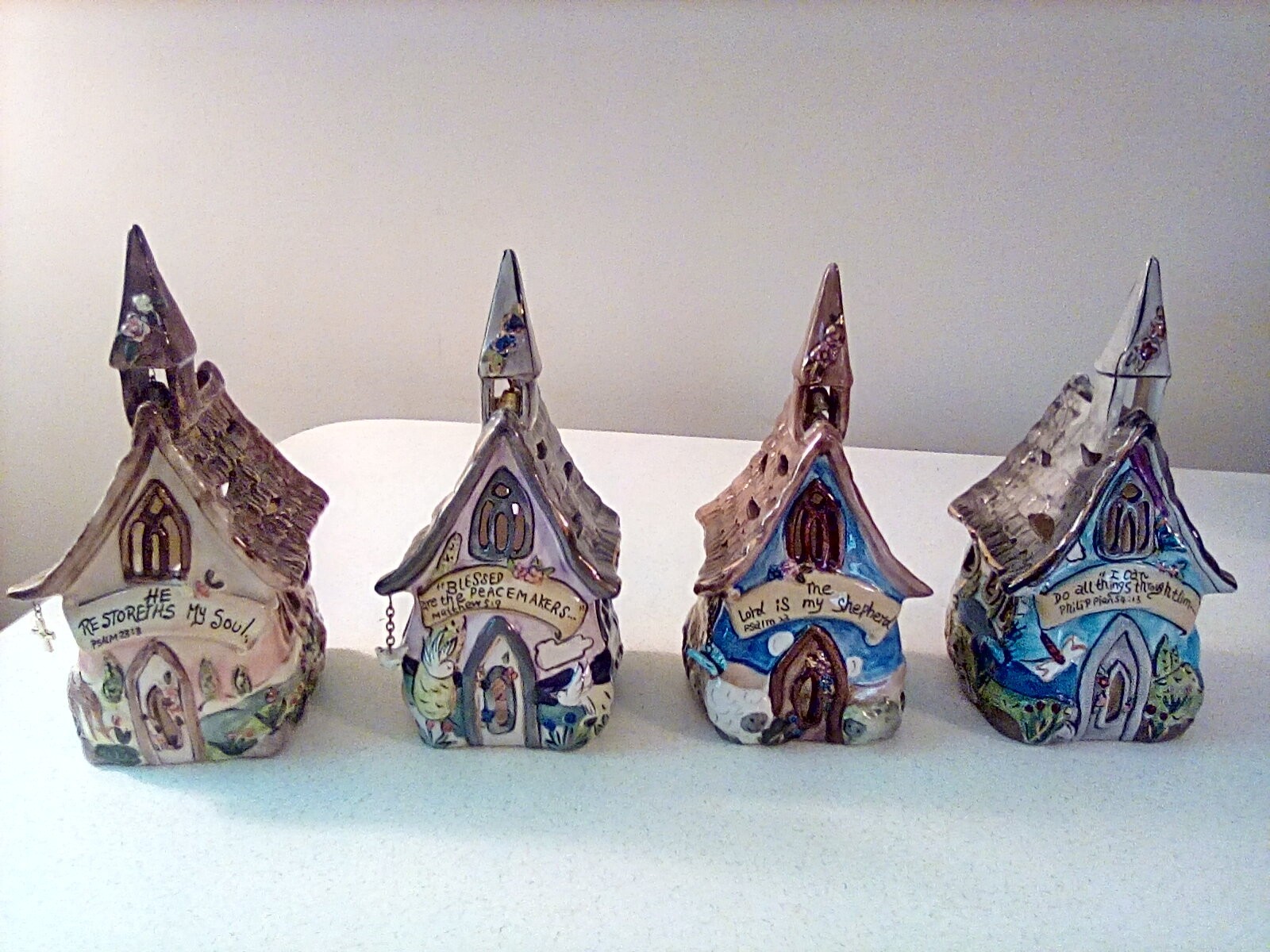 blue sky clayworks heather goldminc 2007 / 2009 Four Churches with Bible Verses