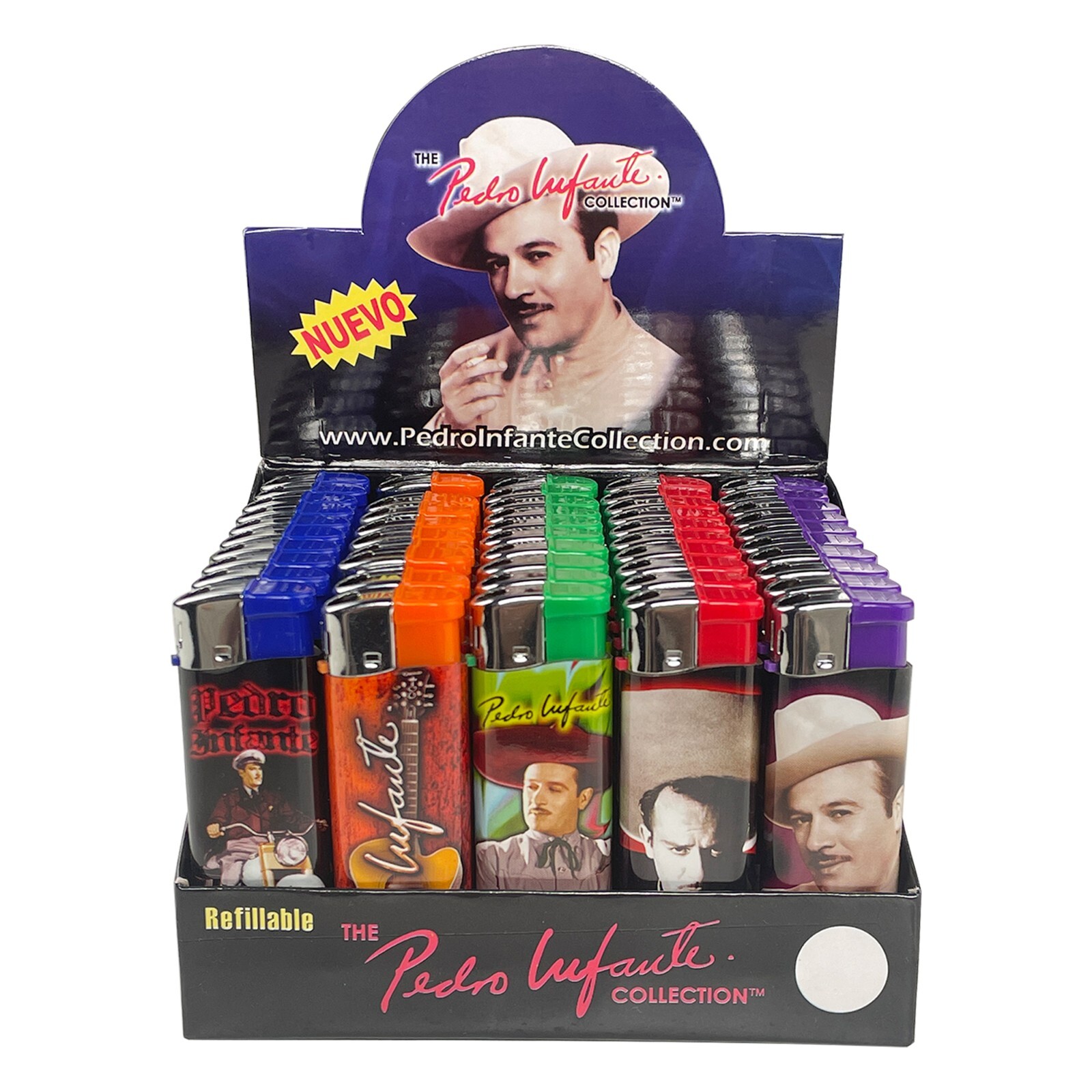 100 PACK Refillable Cigarette Lighters Pedro Infante Image – Wholesale