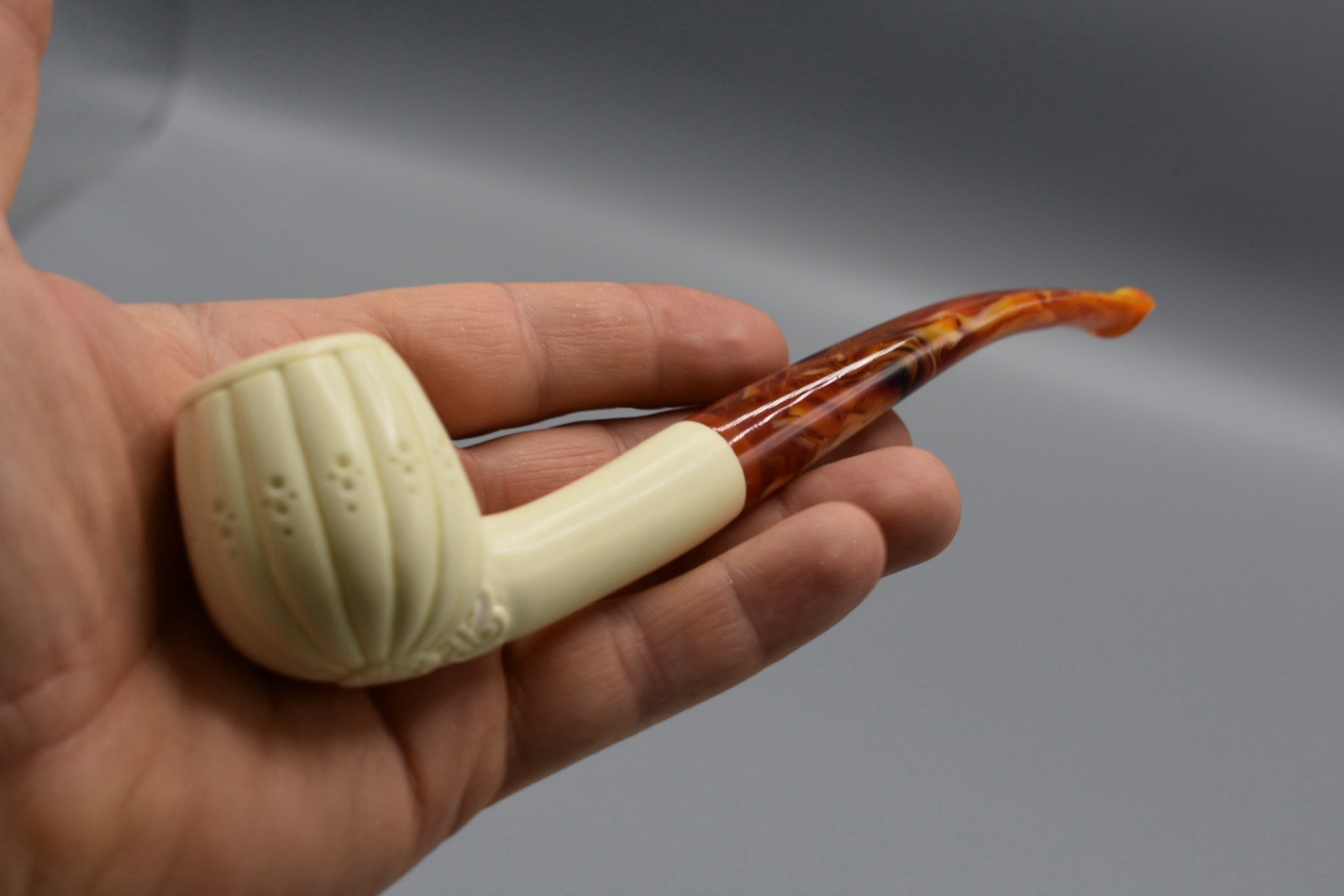 Spiral Apple Shape Pipe By Ege new-block Meerschaum Handmade W Case#1593