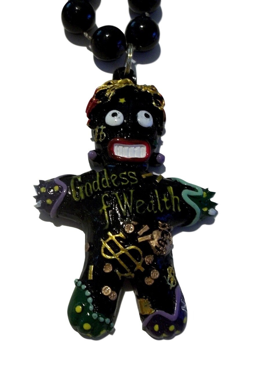 Voodoo Goddess of Wealth Black New Orleans Necklace Beads Bead