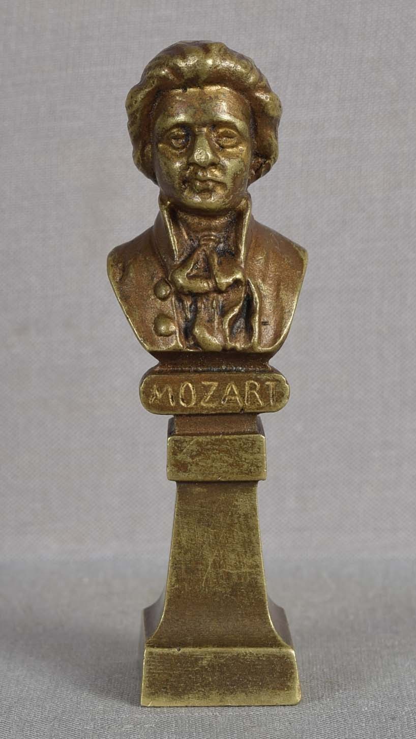 1900s Vienna bronze MOZART BUST SEAL stamp