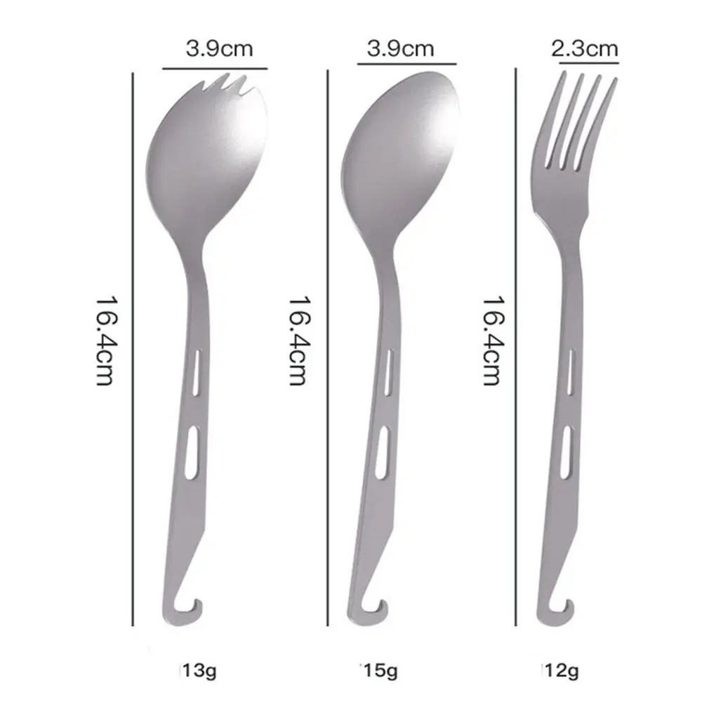 New Portable Titanium Spoon Long Handle Environmental Outdoor Camping Fork Outdo