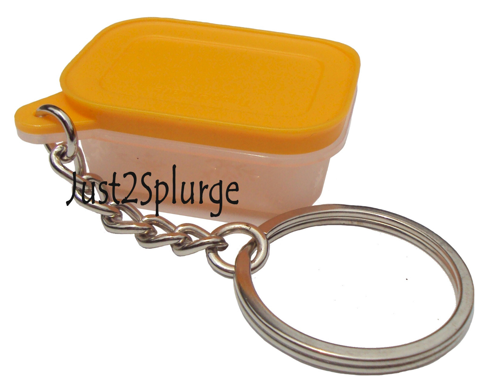 Tupperware Keychain Mini Freezer Mates Container Papaya Orange NIP New Gadget