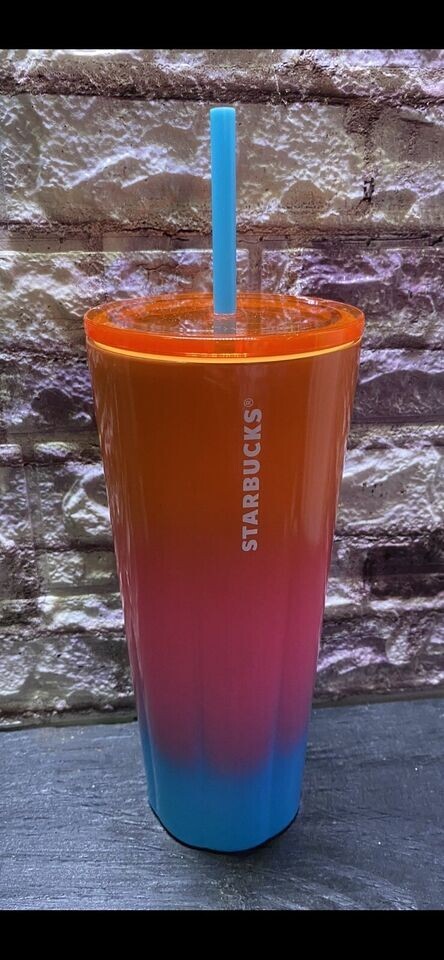 Starbucks Summer 2023 Tumbler Gradient Pink Orange Blue 24Oz Stainless Steel