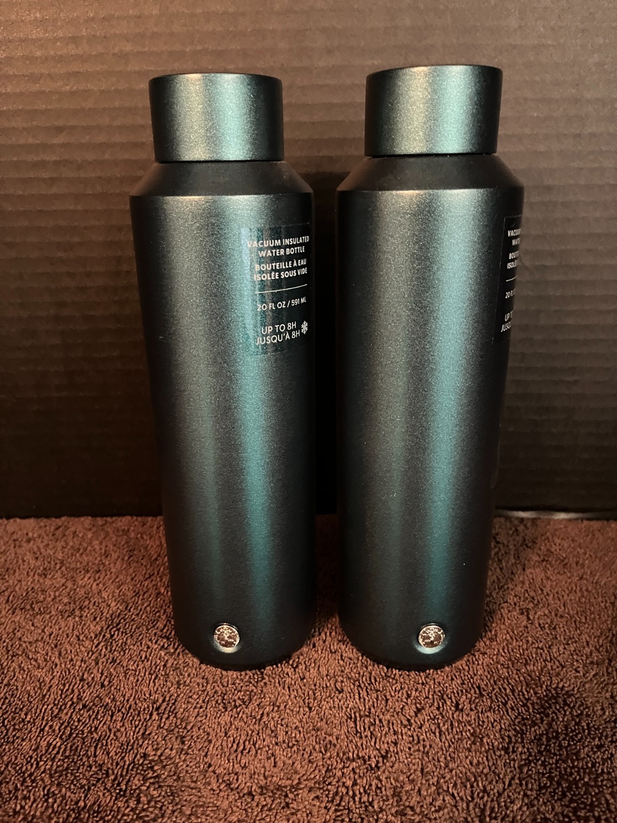 Starbucks 2023 Teal Blue Green Stainless Steel Water Bottle 20oz NEW Set of 2