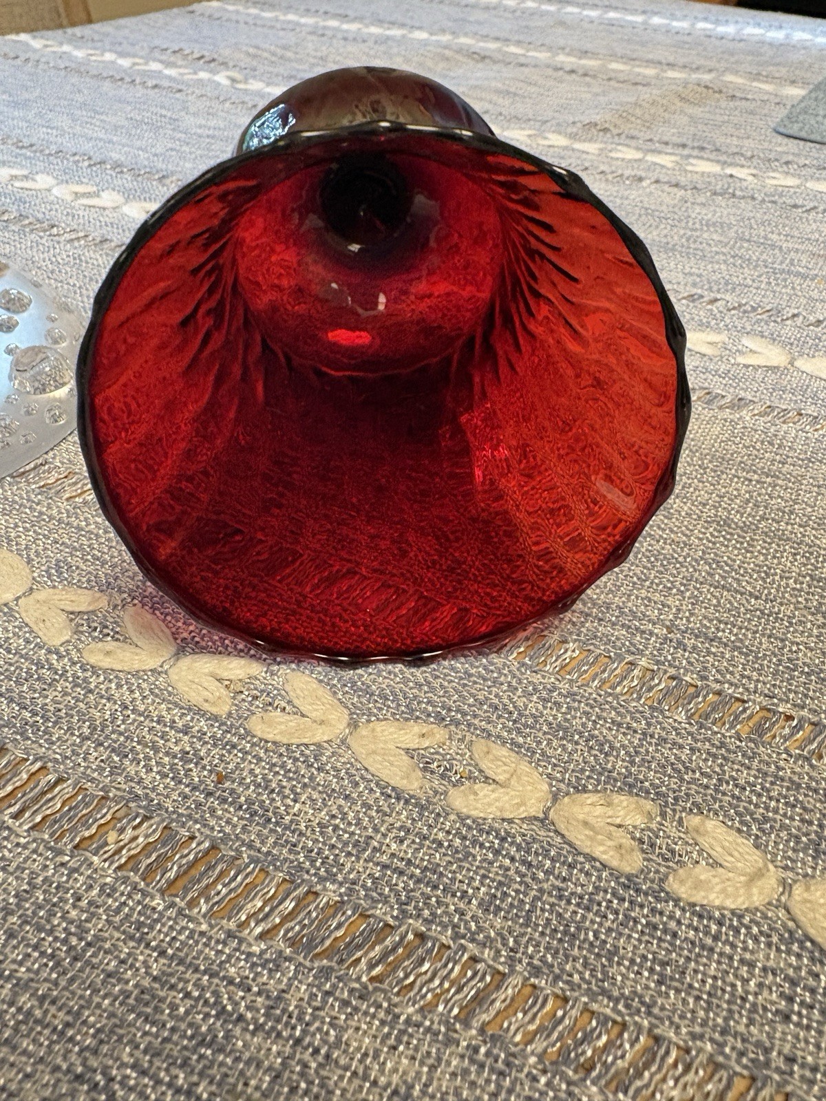 Homco Dark Ruby Red Scalloped Candle Peg Votive Holders Set Of 2 Vintage 5.25”