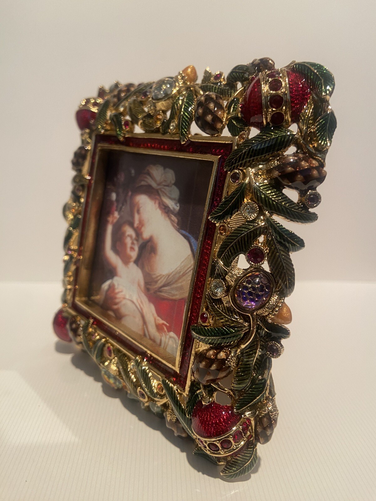 JAY STRONGWATER FRAME “CHRISTABELLE” CHRISTMAS-ORNAMENTS TREE HOLLY BEJEWELED