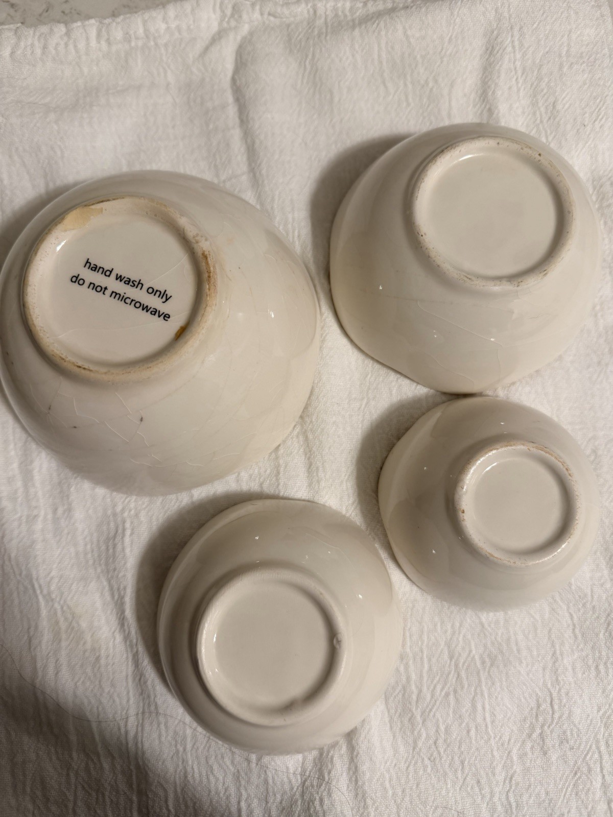 Blue White Floral Nesting Measuring cups Set Gold Trim Farmhouse Cottage Decor