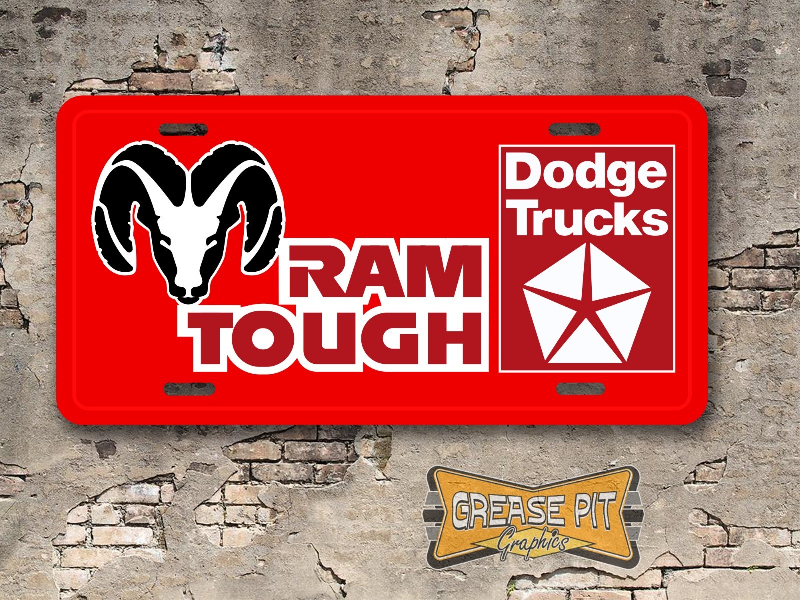 Dodge Ram Tough Novelty License Plate – Choose Color