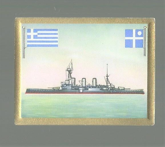 1933 GARBATY SHIP PICTURES #38 ARMORED CRUISER GEORGIOS AWEROFF NM+ SABA BACK