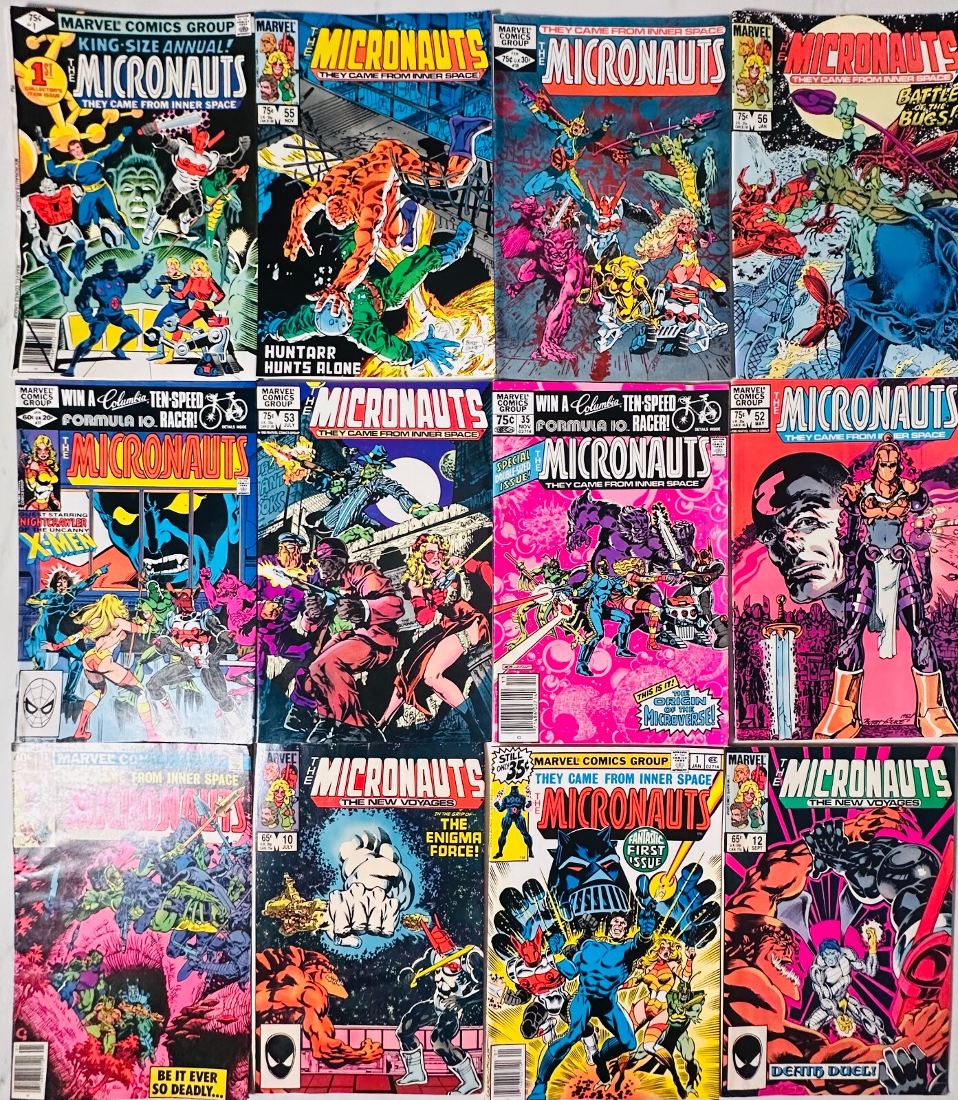 Micronauts #1-10-12-13-35-37-38-52-53-55-56 1st ann 1978 Marvel Comics Lot of 12