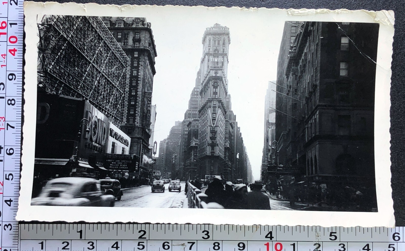 Times Square New York City NYC Buildings People Vintage Photo Snapshot