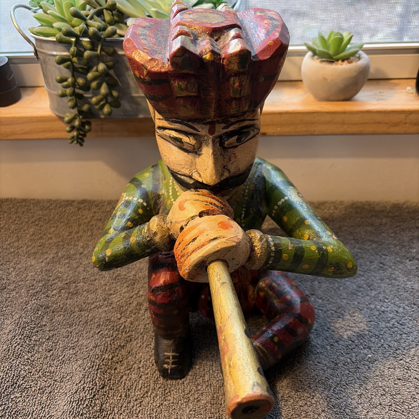 Vintage Wooden Sculpture 10 Inches Tall By 10 Inches Long