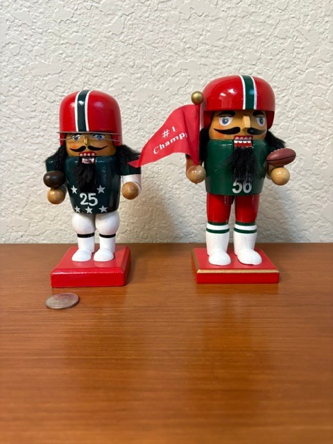 Football Player Nutcracker Christmas Decorations – 6 1/2” Handmade Wooden Dolls