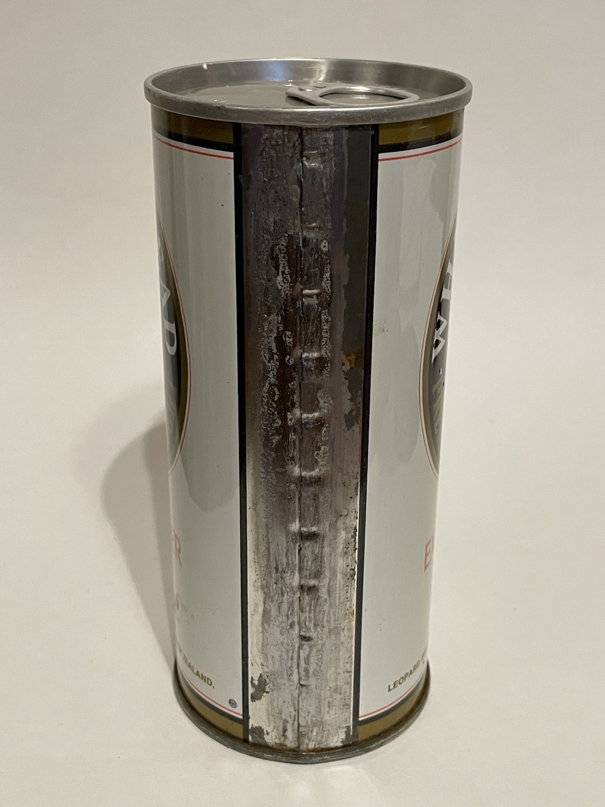 Whitbread Export straight steel empty 450 ml beer can, New Zealand