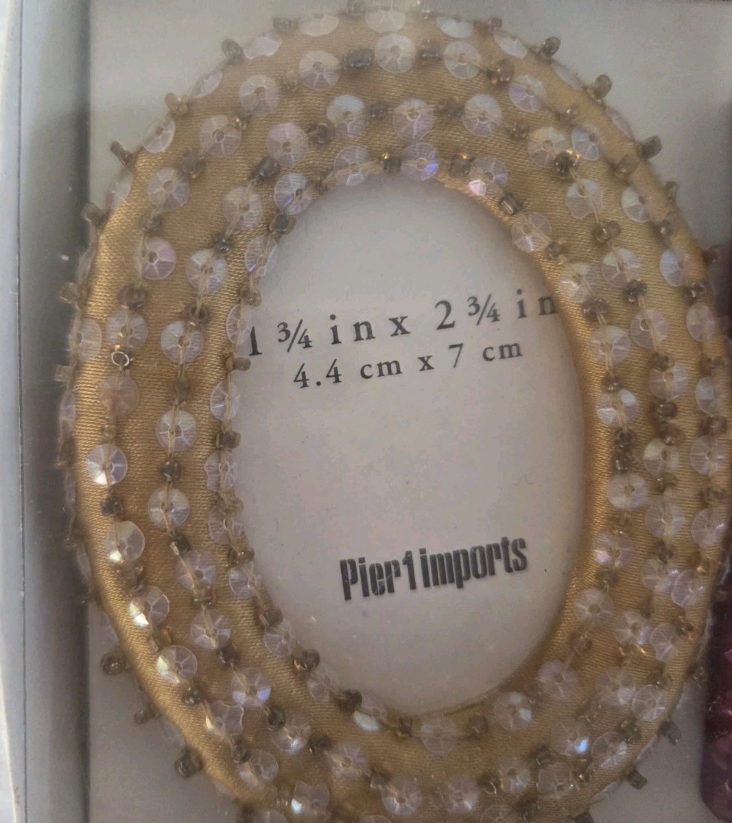 Pier 1 Imports Mini Beaded Frames Set Of 3 Purple Red Gold Vintage Y2K Style