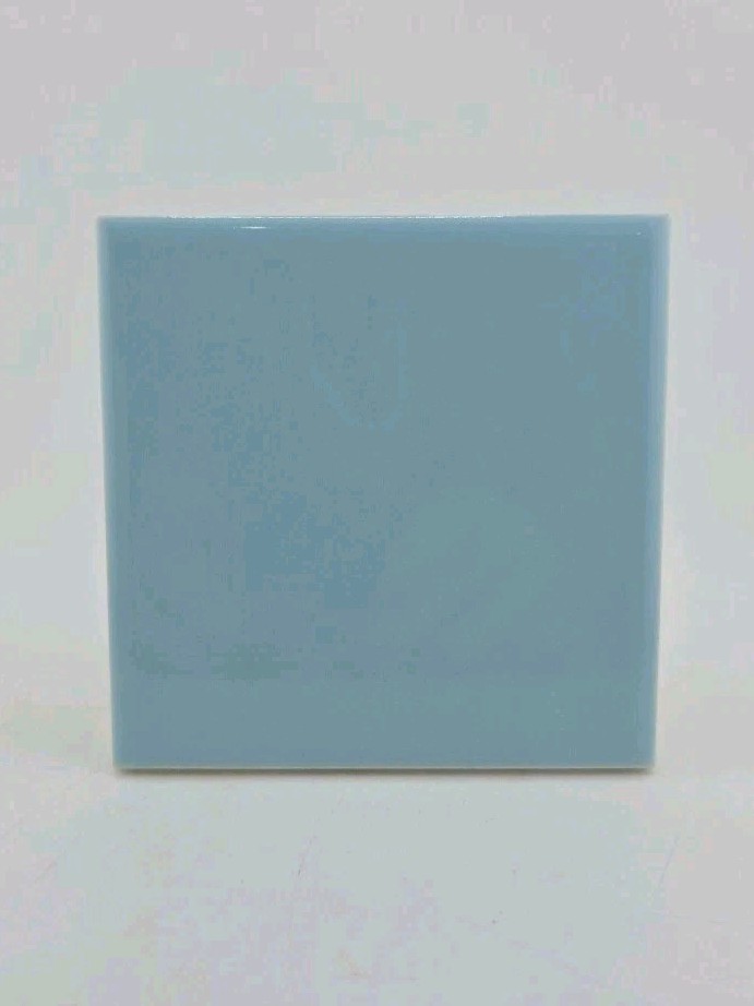 American Olean Vintage Ceramic Tile: Blue Mist Light Blue Flat 4.25″ X 4.25″ NOS