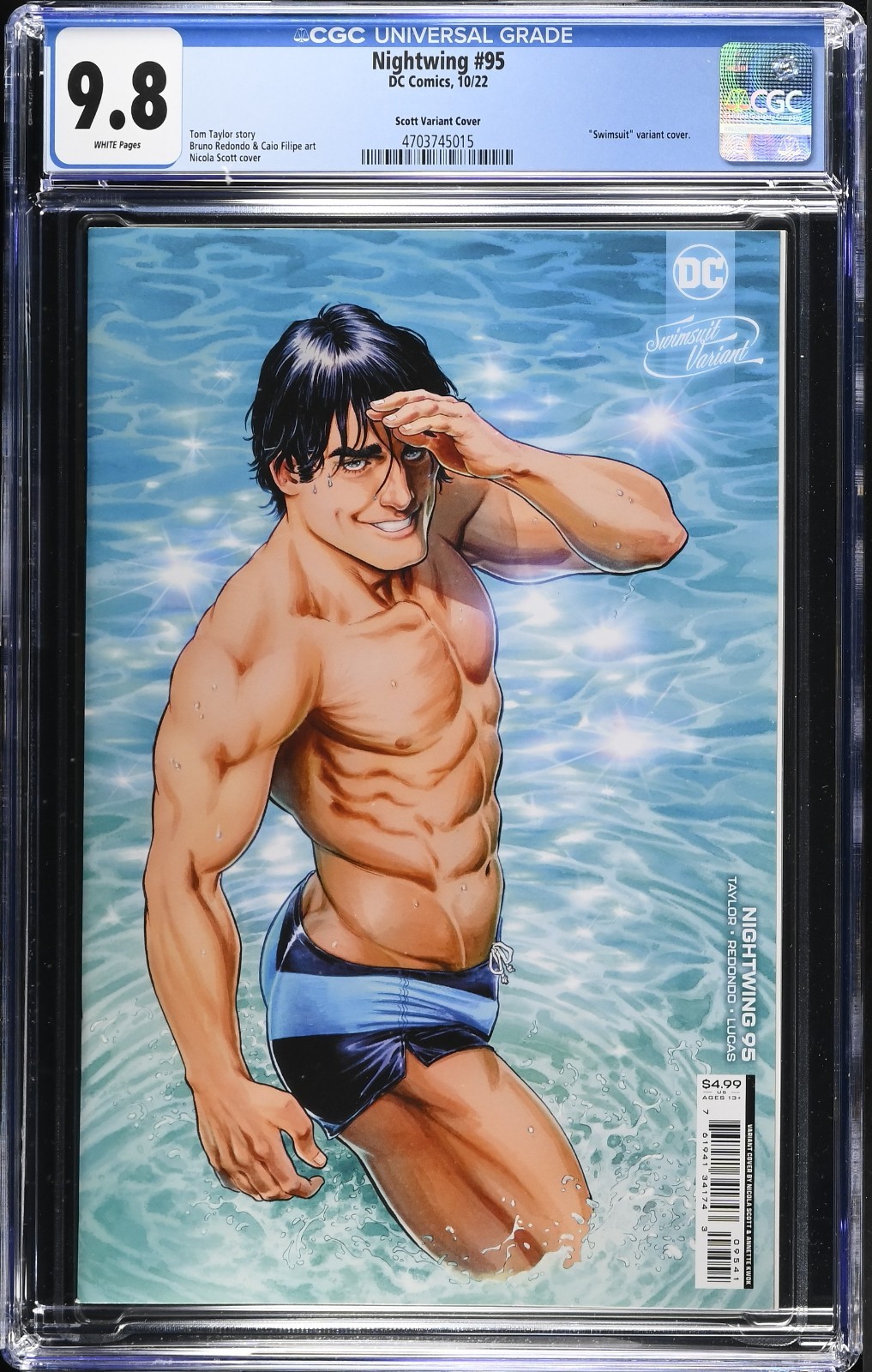 Nightwing #95 CGC 9.8 DC Comics 2022 Nicola Scott Swimsuit Variant Cover