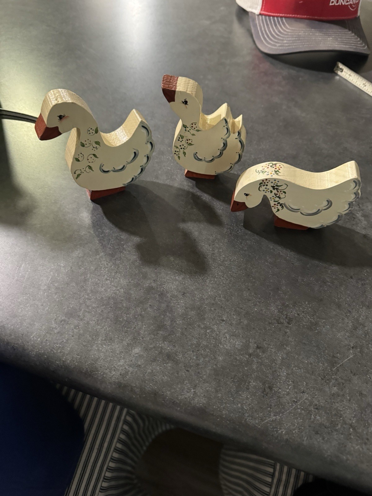 Vintage Wooden Duck Goose Set Farmhouse Cottage Country