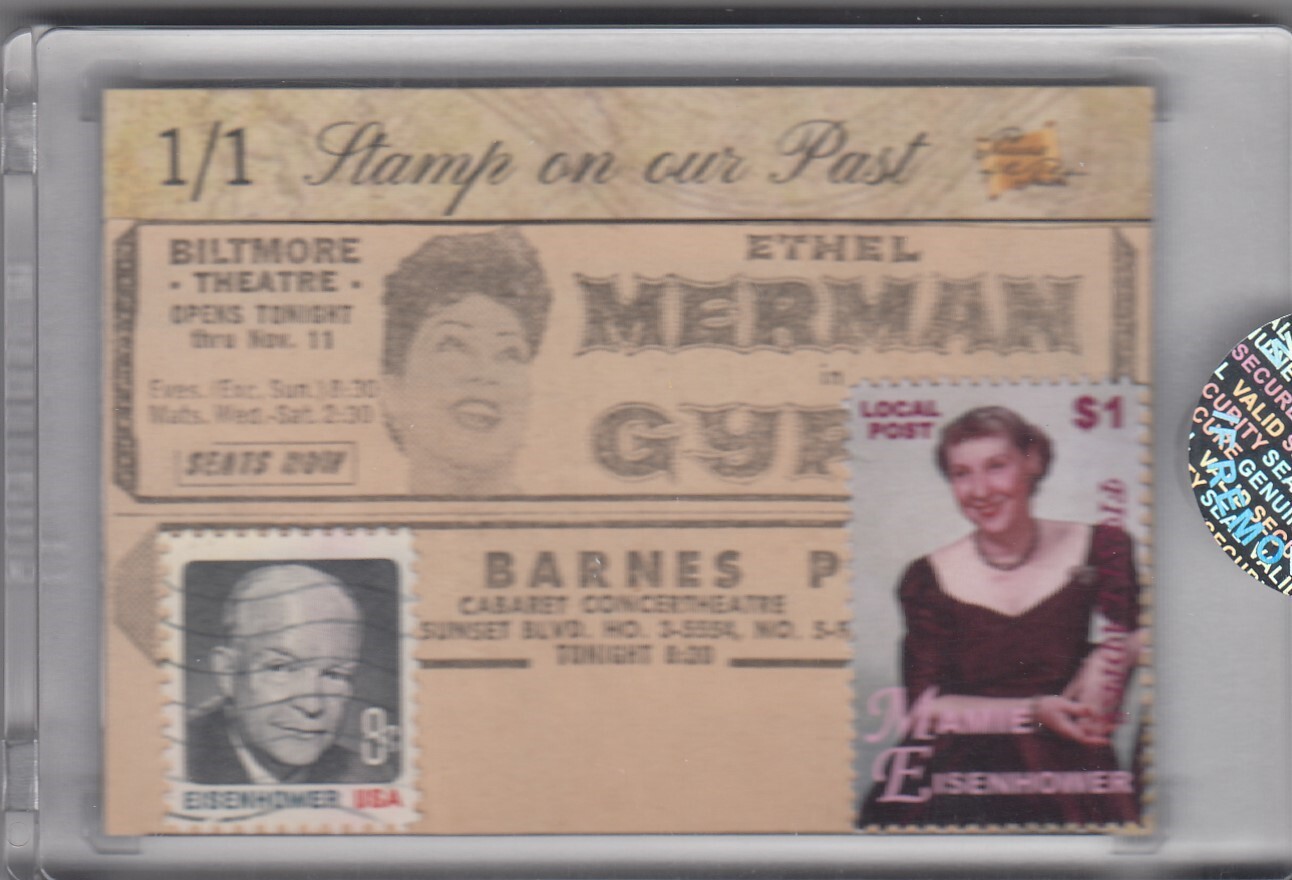 2019 Mamie Eisenhower The Bar VINTAGE NEWSPAPER STAMP Relic 1/1 – First Lady