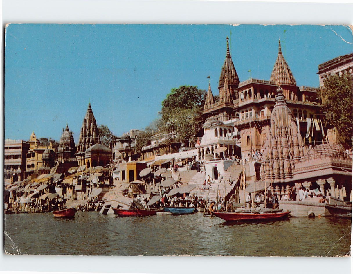 Postcard Manikarnika Ghat Varanasi India