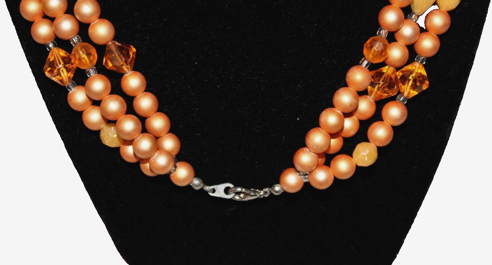 VTG Multi-Strand Orange Beaded Necklace Costume Jewelry Tangerine
