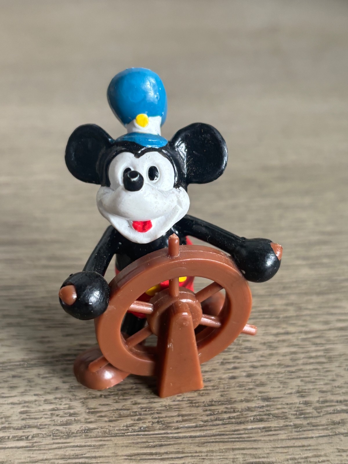 Mickey Mouse Vintage Disney PVC Steamboat Willie in Color 2.5”