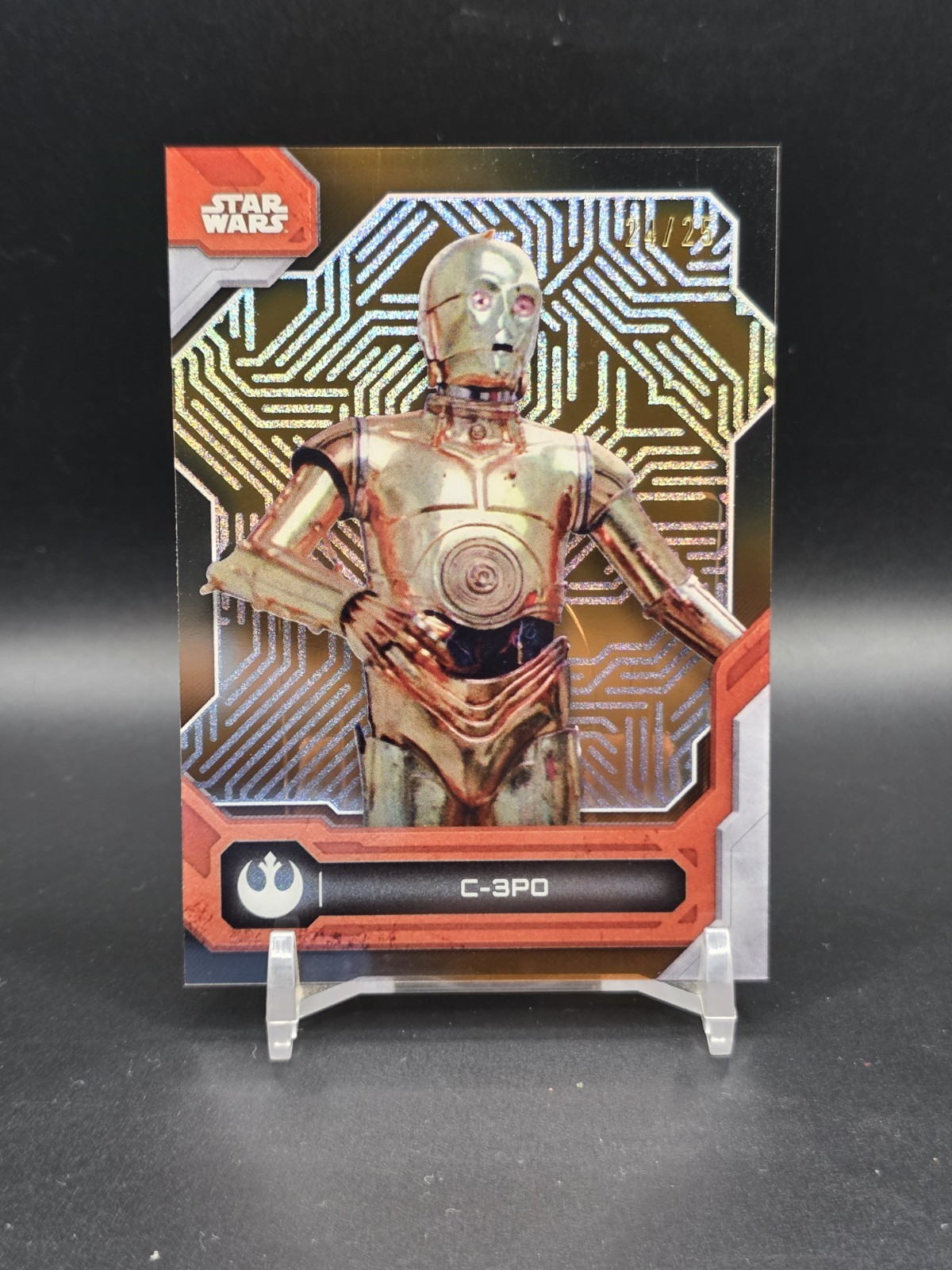 2024 Topps Star Wars High Tek C-3PO Laser Orange Diffractor /25 #17