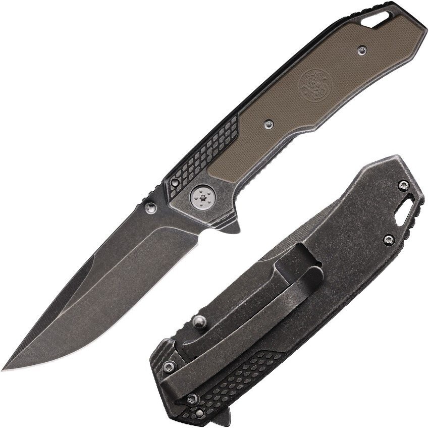 Smith & Wesson Framelock Folding Knife 3¾” Stainless Blade Stainless/G10 Handle