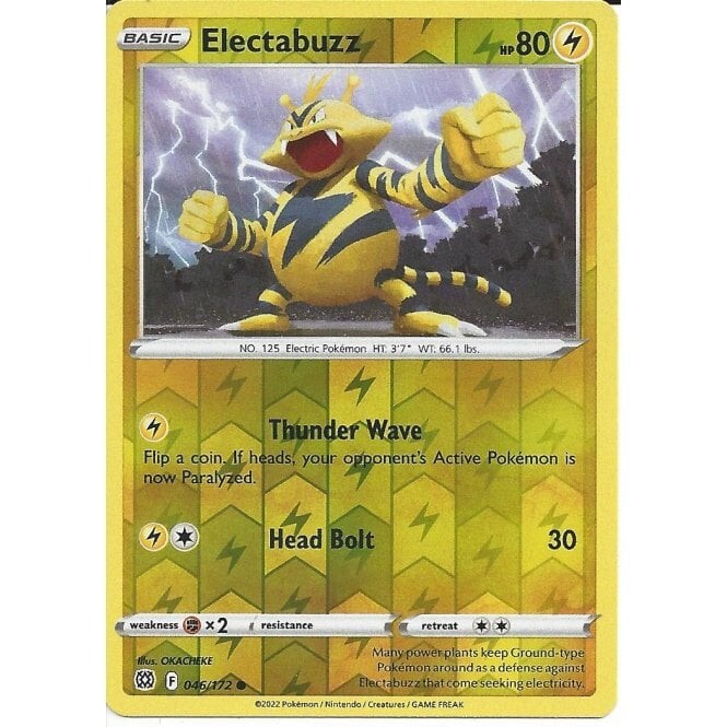Electabuzz – 046/172 – Reverse Holo – Brilliant Stars – Pokemon TCG