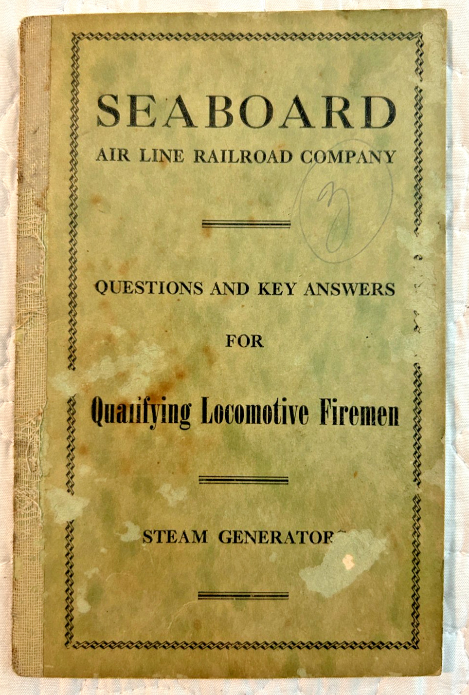 1947 Seaboard Airline RR Questions & Answers Locomotive Steam Generator Booklet