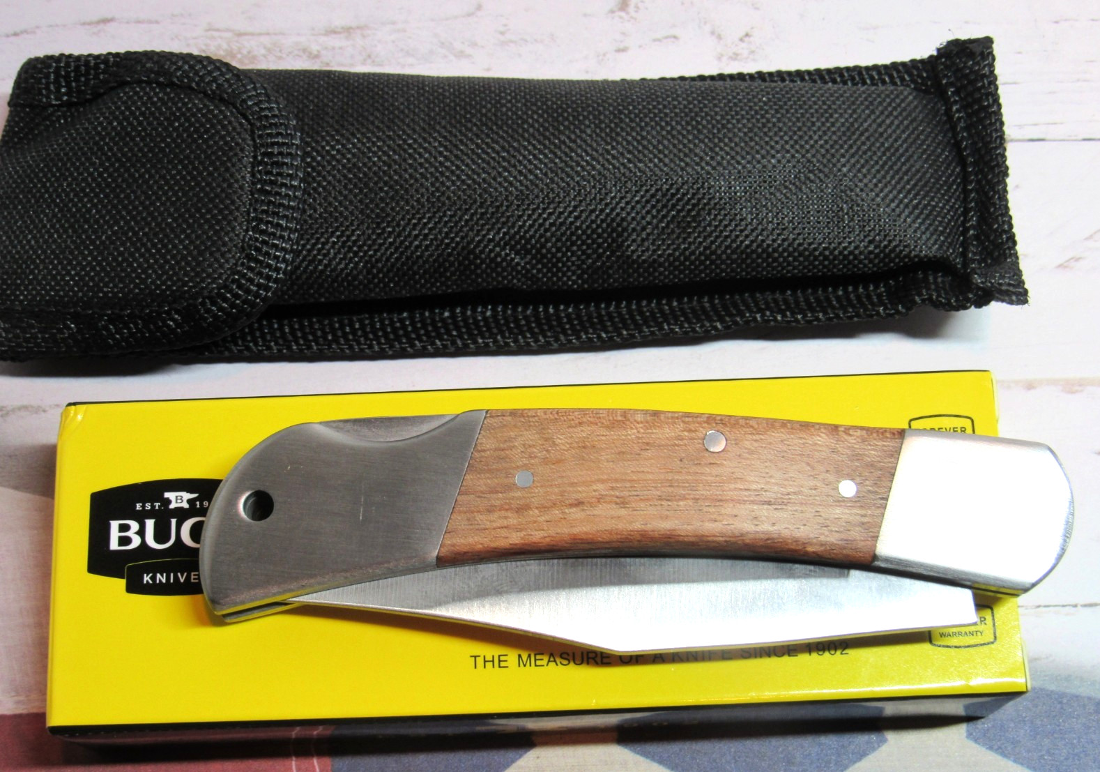 Buck Folding Pocket Knife -model 110+ Free Belt loop Nylon Sheath
