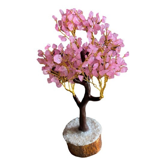 Rose Quartz Gemstone Tree , Crystal for Positive Energy, Money Tree