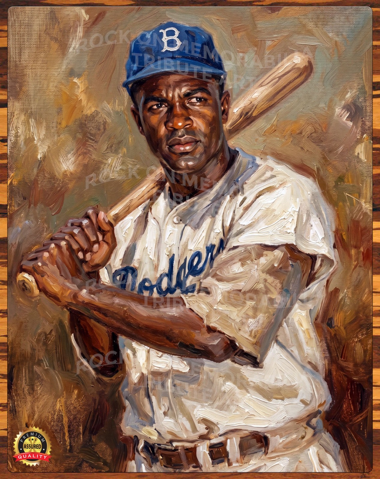 Jackie Robinson – Tribute Art – Premium Aluminum Metal Sign 11″ x 14″